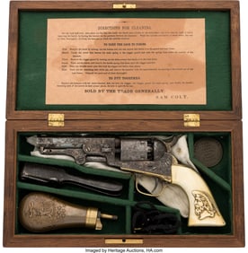 40142: Rare Silver-Plated Factory Engraved Colt Model 1