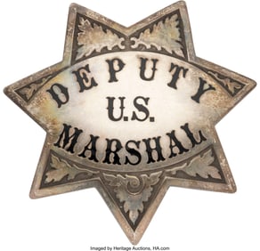 40182: Sterling Deputy U.S. Marshal Badge, Circa Late 1