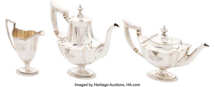 40219: Three Piece Silver Serving Set for 1920 West Poi