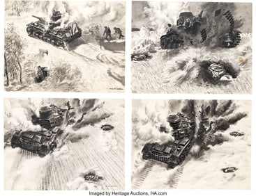 40224: WWII: Original Noel Sickles Artworks for Life Ma