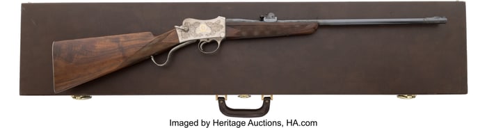 40276: Cased Custom Engraved Aug. Francotte Martini Rif