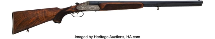 40292: Engraved Josef Fanzoi Side-Lock Drilling Combina