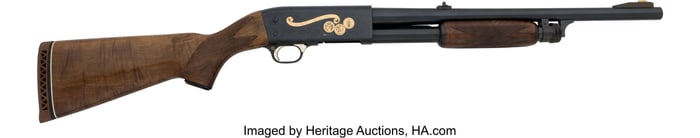 40298: Cased and Engraved Ithaca Model 37 L.A.P.D. 200t