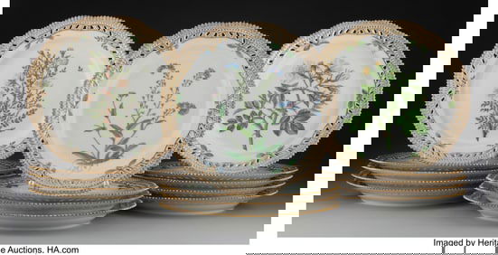 63005&colon; Fourteen Royal Copenhagen Flora Danica Pattern P