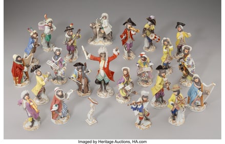 63039&colon; A Twenty-Three-Piece Meissen Porcelain Monkey Ba