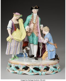 63044&colon; A Meissen Porcelain Figural Group&colon; The Farewell&comma;