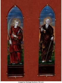 63050&colon; Two Framed Limoges Enamel Plaques&comma; 19th century 