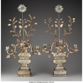 63057&colon; A Pair of Maison Bagues-Style Glass and Silvered