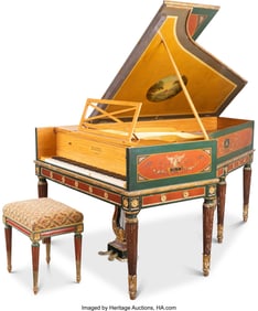 63065&colon; A Napoleon III Polychrome Painted and Satinwood 