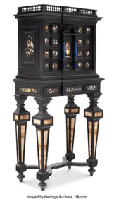 63072&colon; An Italian Ebonized Wood&comma; Pietra Dura Inlaid&comma; an