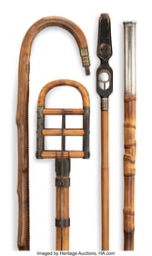 63084&colon; A Collection of Four Brass and Silver-Mounted Ca