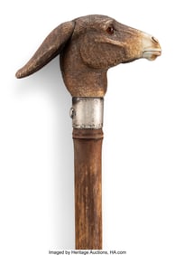 63090&colon; A Charles Cooke Silver-Mounted Carved Wood Autom