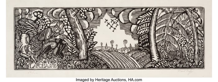 28021: Raoul Dufy (French, 1877-1953) La Chasse, from Q