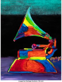 28038: Peter Max (American, b. 1937) Grammy Acrylic on