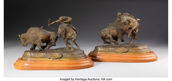 28052: Adam Rose Buffalo Hunt and Revenge Sculptures, 1