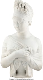 28058: A Carved Marble Bust after Jean-Antoine Houdon: