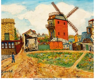 28060: Elisée Maclet (French, 1881-1962) Le moulin Oil