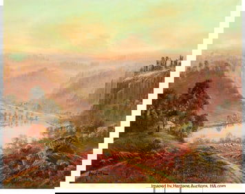 28063: Gaston Anglade (French, 1854-1919) Vue d'une riv