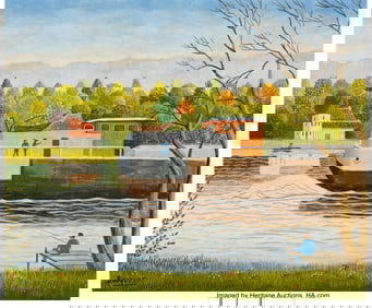 28076: André Bouquet (French, 1897-1987) La péniche O