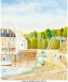 28080: André Bouquet (French, 1897-1987) Le port Oil o