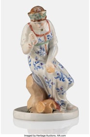 28090: A Soviet Porcelain Figure of A Woman With A Brok