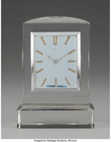 28092: A Cartier Rock Crystal and Rose-Cut Diamond Tabl