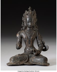 28103: A Bronze Vajrasattva Figure 6 x 4-5/8 x 3 inches