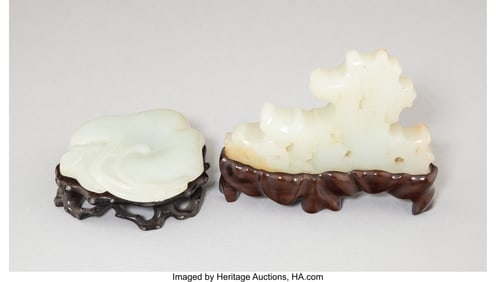 28115: Two Chinese Carved White Jade Scholars' Articles