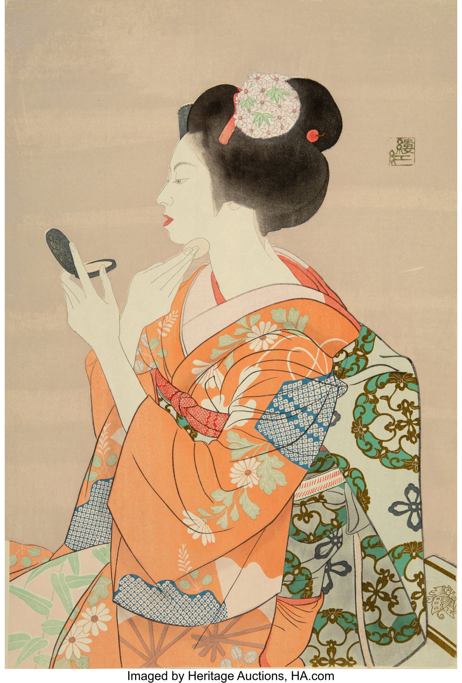 Japanese School (20th Century) Group of Ten Work: Japanese School (20th Century) Group of Ten Works, Bijin, 20th century Woodblock print 19 x 13-3/4 inches (48.3 x 34.9 cm) (largest sheet) F