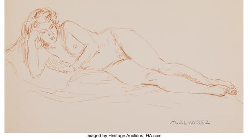 28193: Mabel Alvarez (American, 1891-1985) Nude Seated