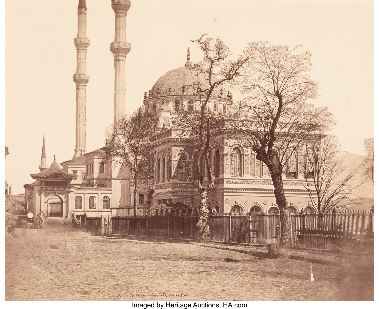 James Robertson (British, 1813-1888) et al. Turk: James Robertson (British, 1813-1888) et al. Turkish Cemetery; Mosque of Sophia; Kiosk et Marquee de Tophauna, Turkey (3 works), 1850s-1870s Salt