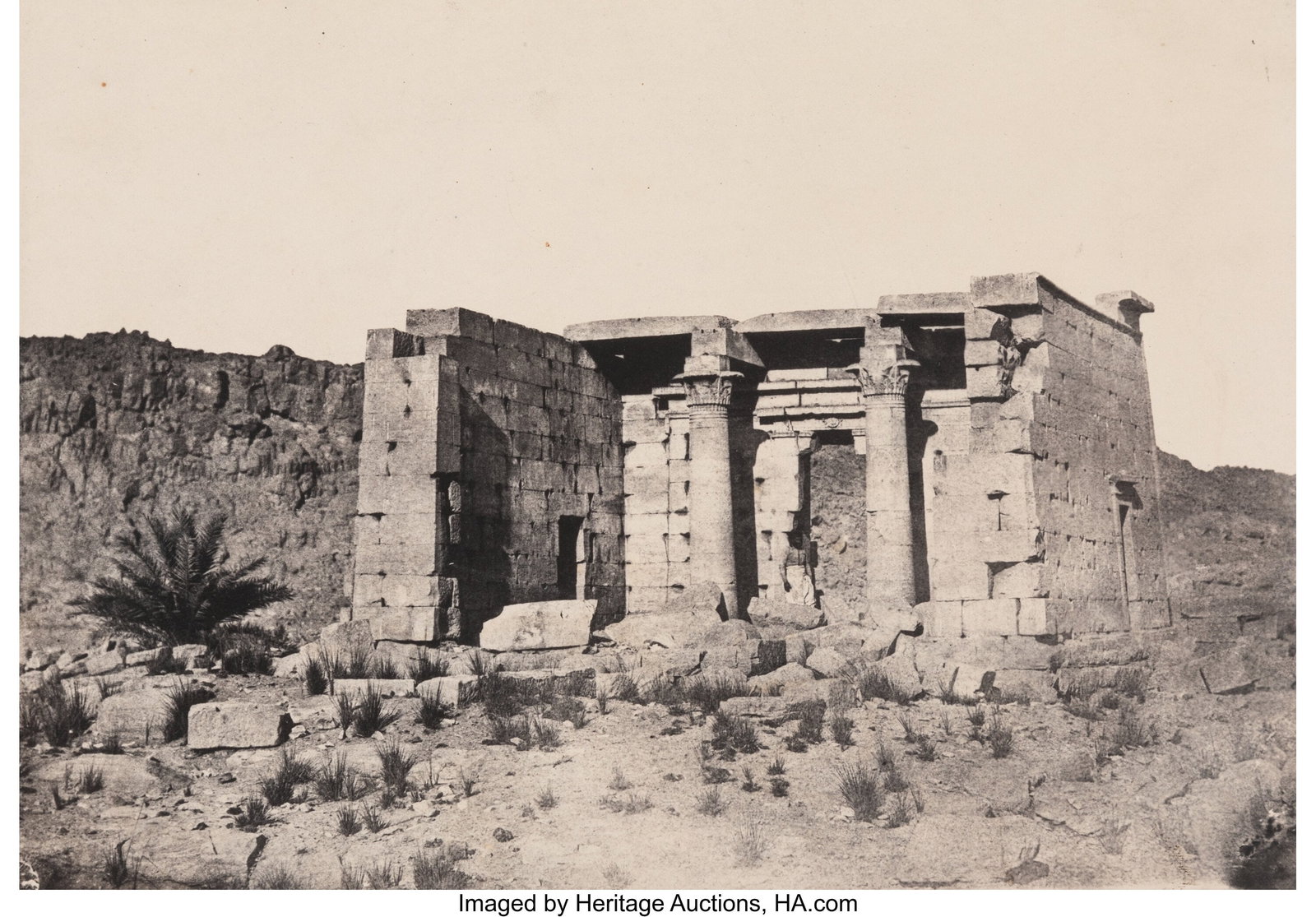 Maxime Du Camp (French, 1822-1894) Temple de Taf: Maxime Du Camp (French, 1822-1894) Temple de Tafah; Temple et Village de Debod (2 works), circa 1850 Salt prints 6-1/2 x 8-7/8 inches (16.5 x 2