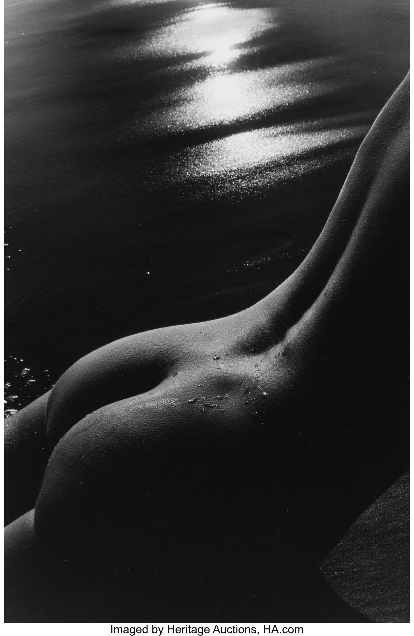 Lucien Clergue (French, 1934-2014) Nude on Beach: Lucien Clergue (French, 1934-2014) Nude on Beach, circa 1970s Gelatin silver print 10-3/4 x 7 inches (27.3 x 17.8 cm) (image) Signed in ink&