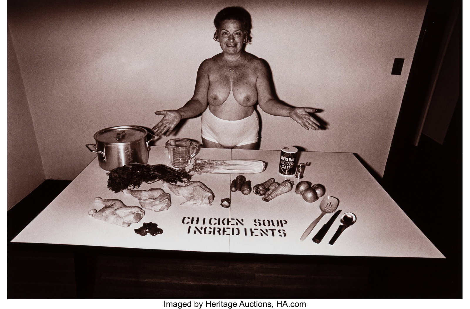 Les Krims (American, b. 1943) Making Chicken Sou: Les Krims (American, b. 1943) Making Chicken Soup, 1971 Toned gelatin silver print, printed 1981 4-1/2 x 6-1/4 inches (11.4 x 15.9 cm&rpar
