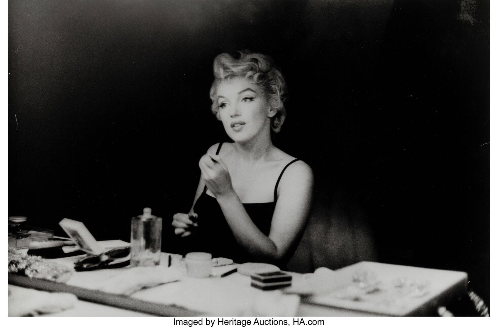 Sam Shaw (American, 1912-1999) Marilyn Getting R: Sam Shaw (American, 1912-1999) Marilyn Getting Ready in New York, 1955 Gelatin silver print, printed later 12-3/4 x 19-1/2 inches (32.4 x 49.5 cm