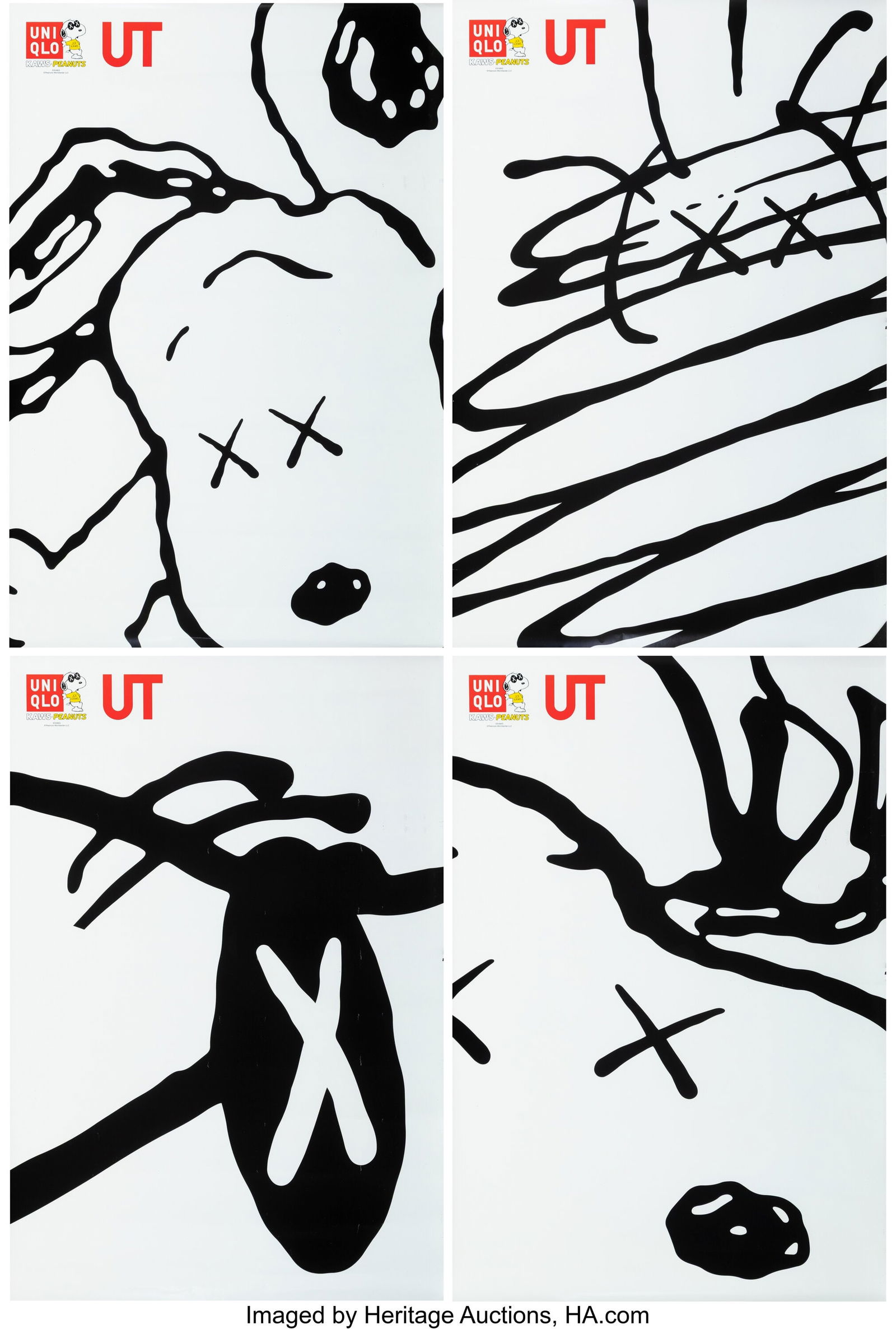45044: KAWS X Uniqlo X Peanuts Peanuts posters (four wo