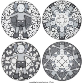 45064&colon; KAWS X NGV Plate Set &lpar;four works&rpar;&comma; 2019 Ceramic 