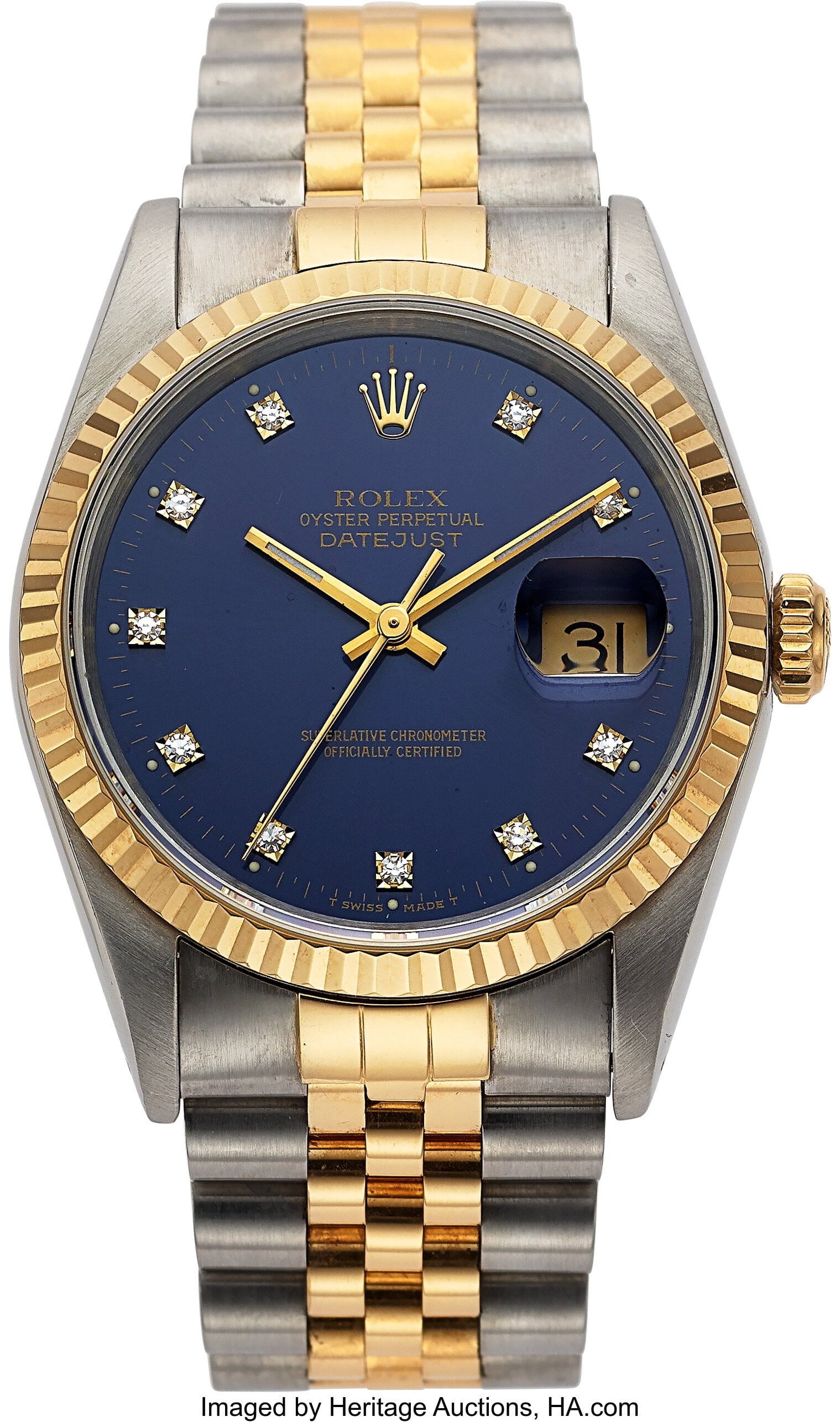 Rolex Datejust, Blue Vignette ,Two Tone Wristwat (1 of 4)