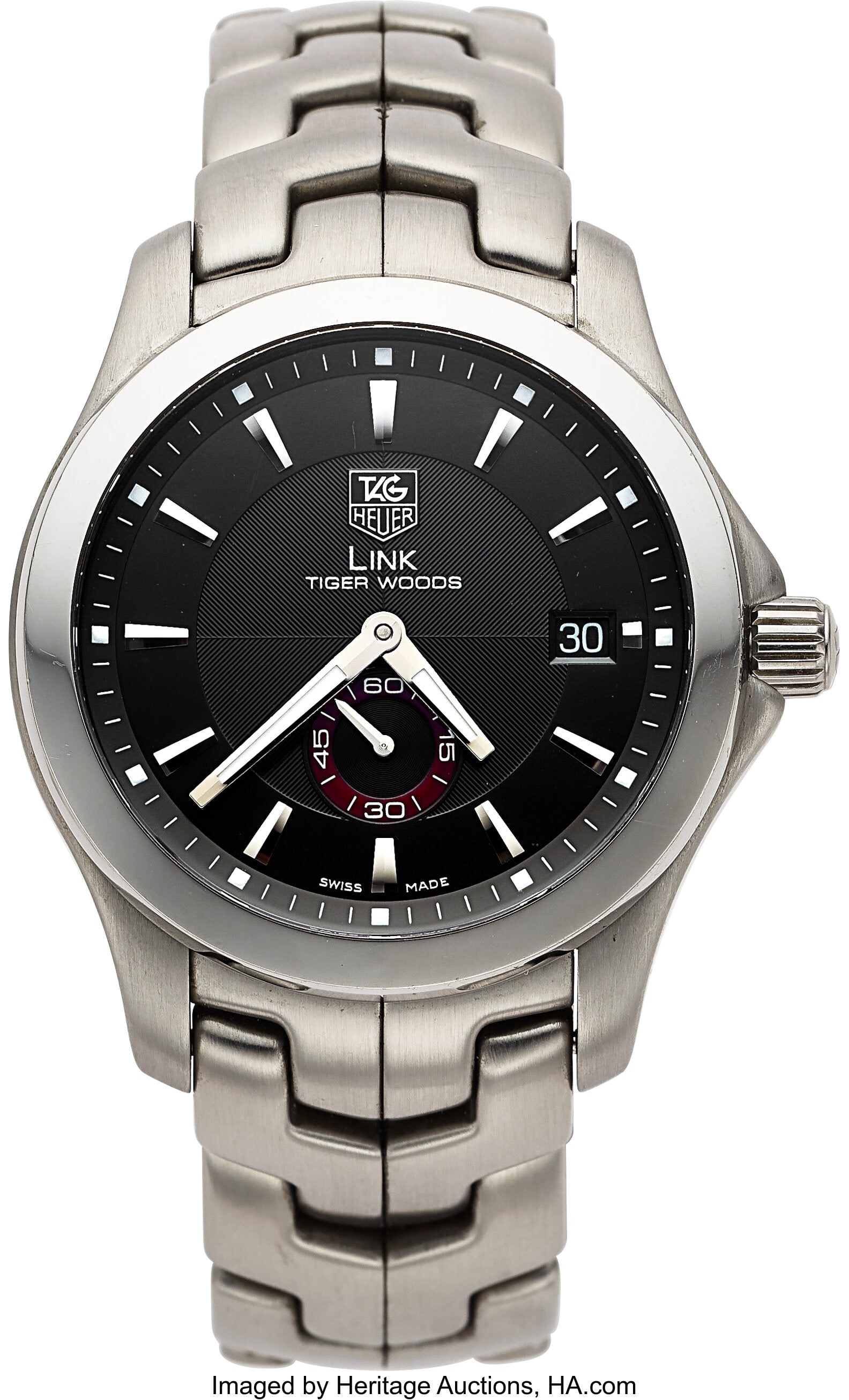 Tag Heuer Link Tiger Woods LTD Automatic Steel M: Tag Heuer Link Tiger Woods LTD Automatic Steel Men's Wristwatch Case: 38 mm, stainless steel, three body, screw down case back and crown, DJ1017 Dial: black,