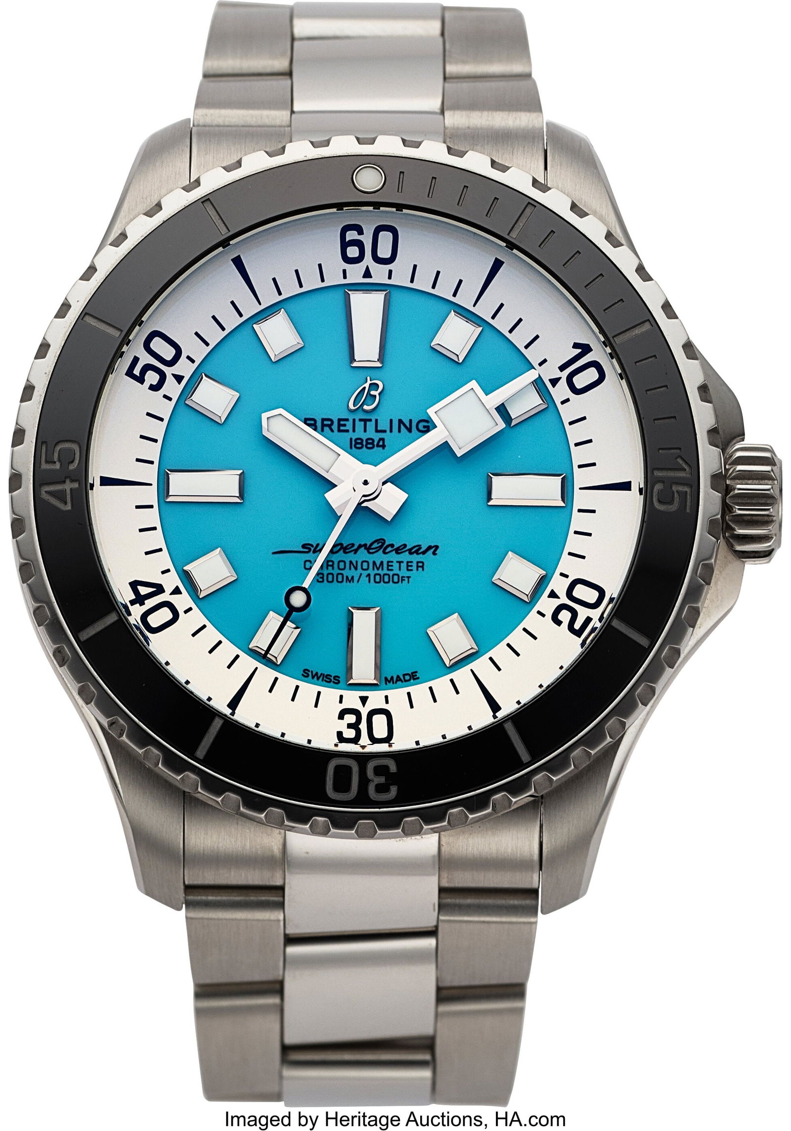 12055: Breitling Superocean A17376 Stainless Steel Wris