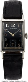 12064&colon; Rare Hamilton Platinum Rutledge Tank Style Wrist