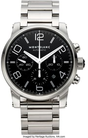 12077&colon; Montblanc Timewalker Automatic Steel Wristwatch 