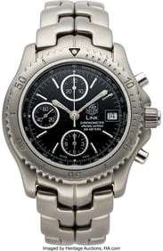 12078&colon; Tag Heuer Men's Link Chronograph Steel Wristwatc