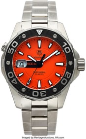 12080&colon; Tag Heuer Aquaracer 500M Steel Men's Wristwatch 