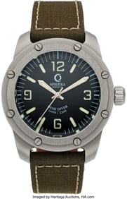 12100&colon; Sphaera Desk Diver Hesalite Steel Wristwatch Spe