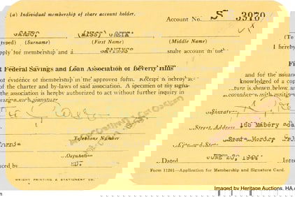 38013&colon; Greta Garbo Signed First Federal Savings and Loa