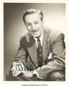 38017&colon; Walt Disney Signed Portrait Photograph &lpar;1951&rpar;&period; V