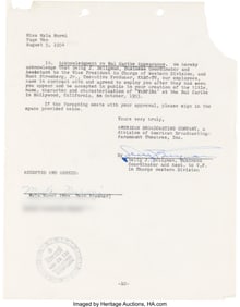 38021&colon; Maila Nurmi Signed "Vampira" First Contract with