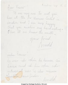 38024&colon; Arnold Schwarzenegger Signed English and German 