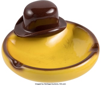 38047&colon; Brown Derby Salt and Pepper Shakers and Ashtray 